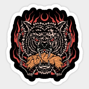 fearless wolf streetwear Sticker